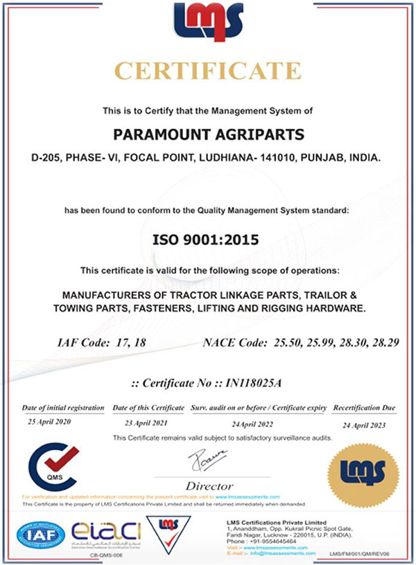 iso 9001:2015 certificate