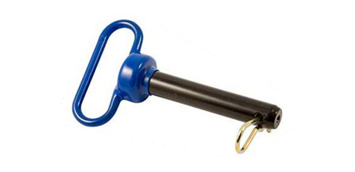 blue handle hitch pin with r-clip